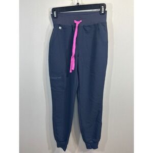 FIGS Technical Collection Womens XXS Jogger Scrub Pants Navy Pink Drawstring NWT